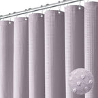 Dynamene Sage Green Shower Curtain - Waffle Textured Heavy Duty Thick Fabric Shower Curtains for Bathroom, 256GSM Luxury Weighted Polyester Cloth Bath Curtain Set with 12 Plastic Hooks，72Wx72H,Green