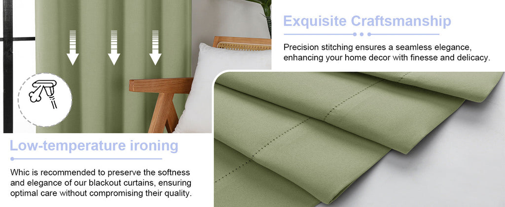 Sage Green Bedroom Blackout Curtains, 63inch (approx. 160.2cm) pieces set, solid insulated energy-saving rod pocket blackout curtains, width 40 x length 63inch (approx. 101.6cm), gray-green