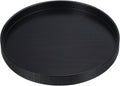 Wood Serving Tray 8 Inch, Round Decorative Platter for Home Decor Kitchen Table Candle Holder, Black