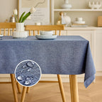 Decorelia Faux Linen Round Tablecloths 60 inch, Waterproof Decorative Washable Texture Rustic Circle Table Cloth Cover for Dining Kitchen Party Farmhouse Outdoor(Round (2-4 Seats),Sage Green)