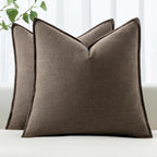 MIULEE Decorative Linen Euro Sham Pillow Covers 24x24 Natural Beige Boho Farmhouse Neutral Couch Throw Pillows for Bed Pack of 2 Accent Modern Pillowcase Sofa Livingroom Home Decor