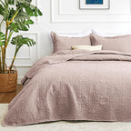 Love's cabin Quilts for Queen Bed Blue Bedspreads - Soft Bed Summer Lightweight Bedspread Comforter - Modern Style Coin Pattern Coverlet for All Season - 3 Pieces (1 Quilt, 2 Pillow Shams)
