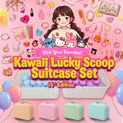 A-【Kawaii Lucky Scoop Suitcase Set】- 14" edition